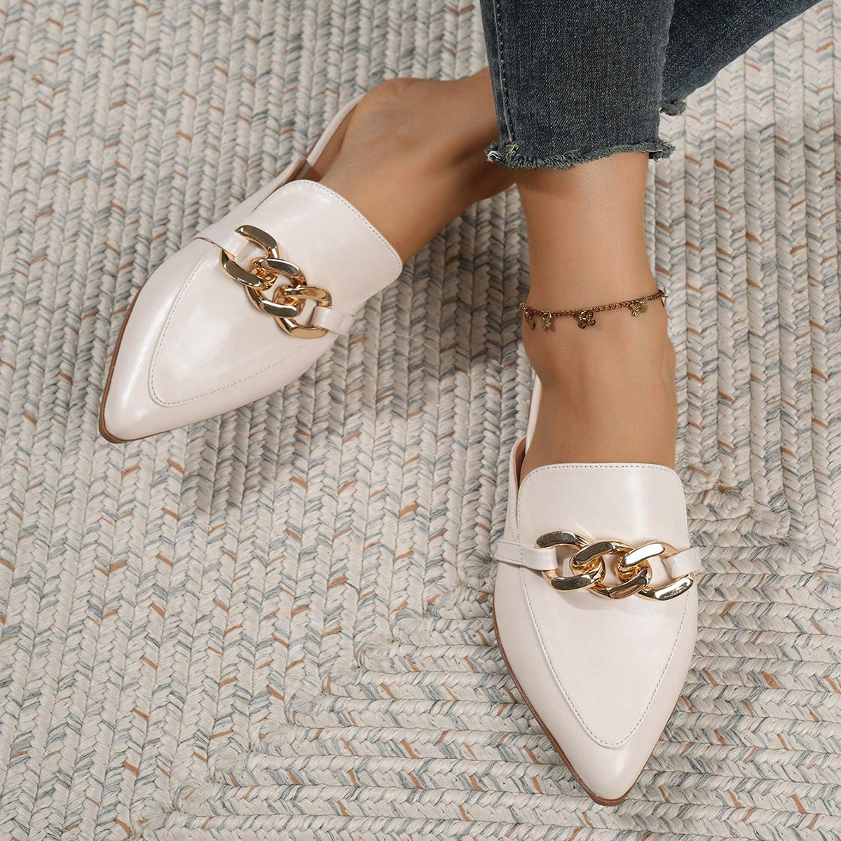 TGC “Clairé” Mules | Elegant Minimalist Flats for Office & Everyday Ease