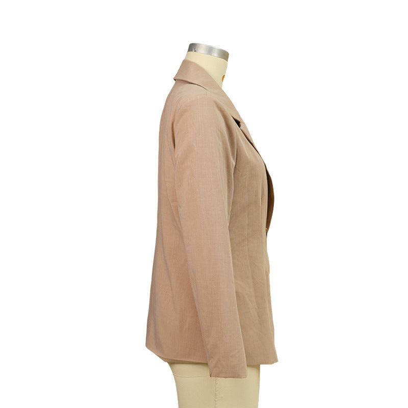 TGC FASHION Fall Outfits 2024, Casual Thin Beige Blazer