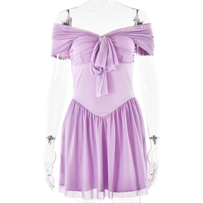 Dress To Impress Summer Dresses | Lilac Lavender Off Shoulder Mini Dress