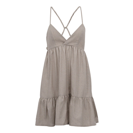 Spring Outfits 2024 | Cotton Linen Cami Short Dress