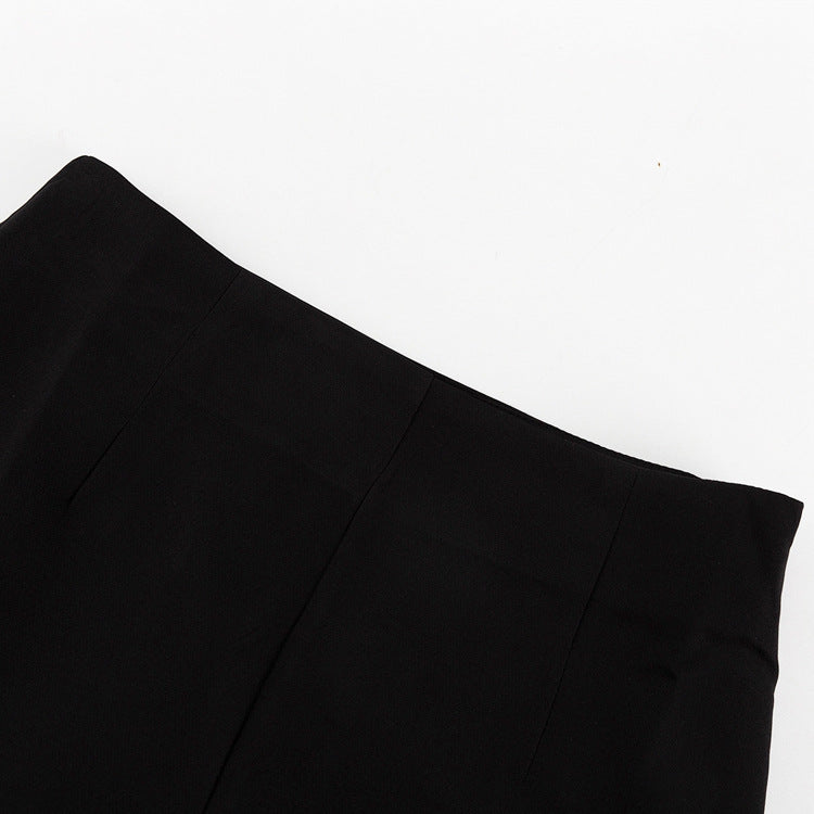 TGC “Noir Contour” Set | Square-Neck Cardigan & Midi Skirt