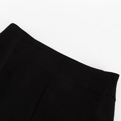 TGC “Noir Contour” Set | Square-Neck Cardigan & Midi Skirt