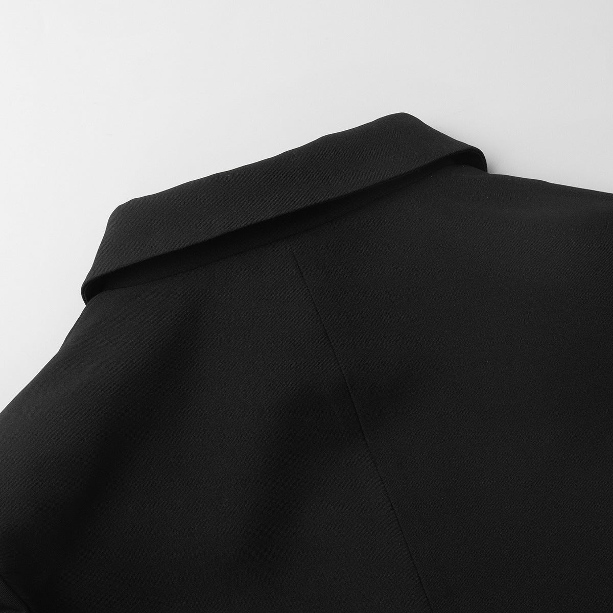 TGC “Fall Edit” Black Office Skirt Set | Minimalist Long Sleeve Collared Top & High-Rise Skirt