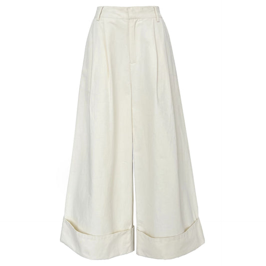 Spring Fits | Old Money Aesthetic Cotton Wide Leg Pants Sizes M-L