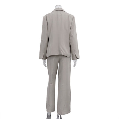 Serene Grace 3-Piece Power Blazer Wide Leg Pants Set