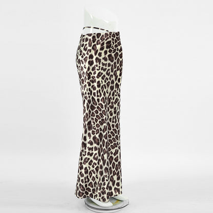 2024 Fashion Trends | Leopard Casual Fishtail Maxi Skirt