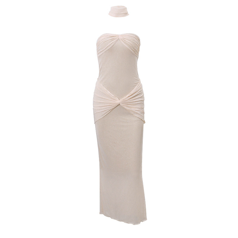 Summer Dresses 2024 | See Through Rhinestone Tube Top Maxi Long Dress M / Apricot Summer Dresses 2024 | See Through Rhinestone Tube Top Maxi Long Dress M / Apricot