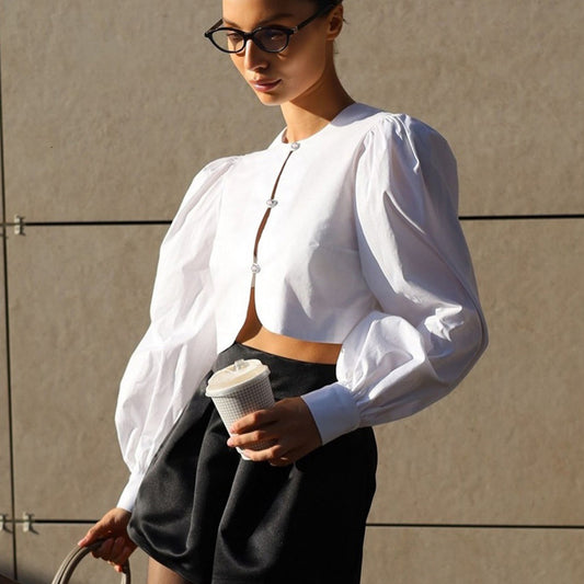 [TGC “Pure Lines” Cotton Cardigan | Minimalist Round Neck Long Sleeve All-Match Top]