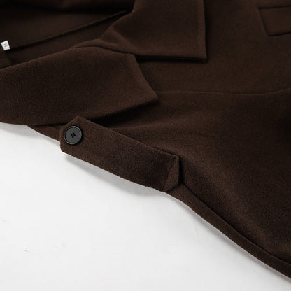 TGC “Mocha Reverie” Woolen Coat | Elegant Double-Breasted Office Chic Coat