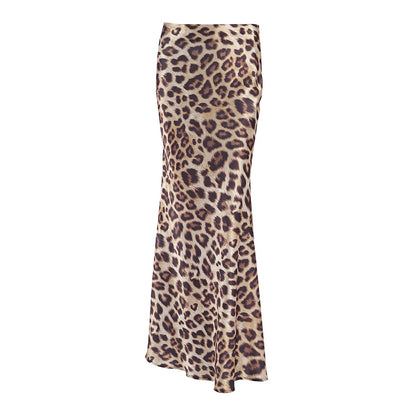 TGC FASHION 2024 Fashion Fall Outfits, Satin Maxi Leopard Skirt