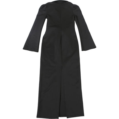 TGC “Céleste” Collared Maxi Dress | Slim Fit Lace-Up Waist & Front Split Elegance