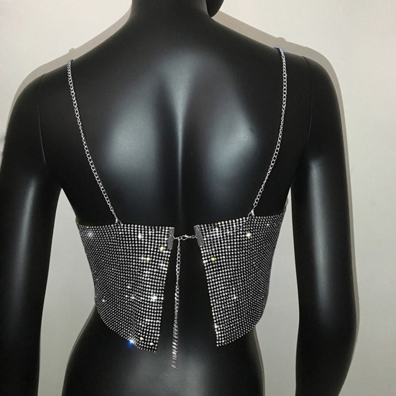 Summer Outfits 2024 | Y2K Glitter Rhinestones Crop Top