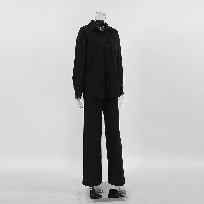 Spring Outfits 2024 | Cotton Linen Long Sleeve Shirt  Wide Leg Pants 2-piece Outfit Set