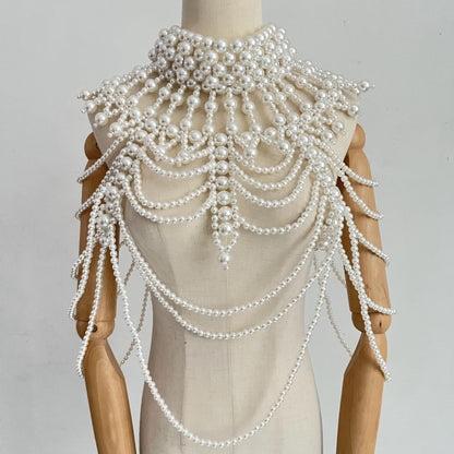 Pearl Aesthetic Outfits | Handmade Pearl Shawl Necklace