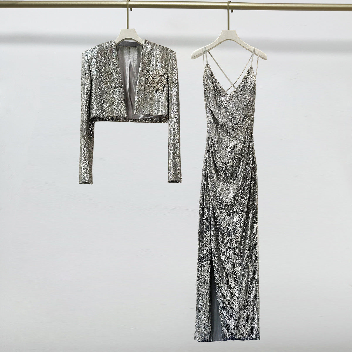 Silver Dress for Wedding Guest | Elegant Silver Dress