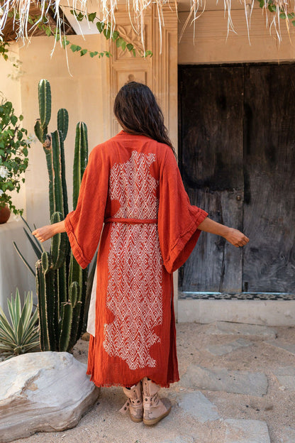 Spring Outfits 2024 | Boho Beach Cotton Linen Kimono Robe
