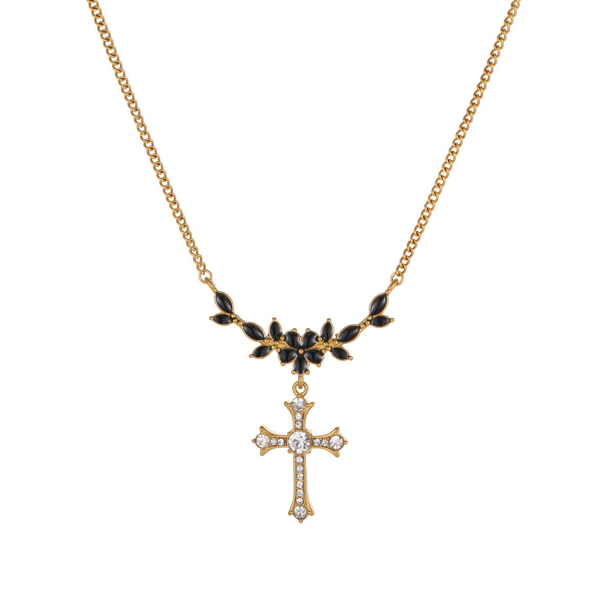 TGC Crosses | Grace in Bloom Floral Chain Cross Necklace