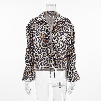 2024 Fashion Trends | Leopard Lantern Sleeve Shirt