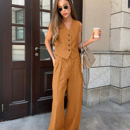 Casual Summer Outfits 2024 | Classic Vest Pants Outfit 2-piece Set