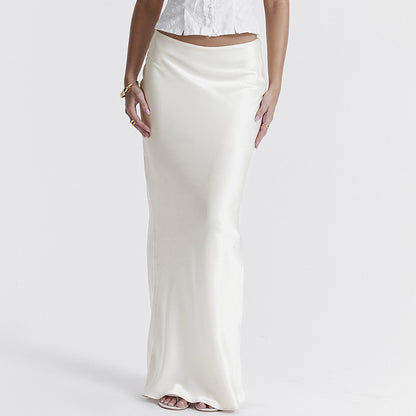 Capsule Wardrobe | Minimalist White Silk Skirt,