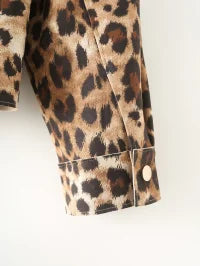 TGC Fashion Fall Outfits 2024, Brown Blazer Leopard Print Suede Jacket