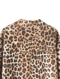 TGC Fashion Fall Outfits 2024, Brown Blazer Leopard Print Suede Jacket