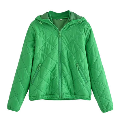 2022 Fashion Trends | Winter Outfits Green Aesthetic Quilted Cotton Coat