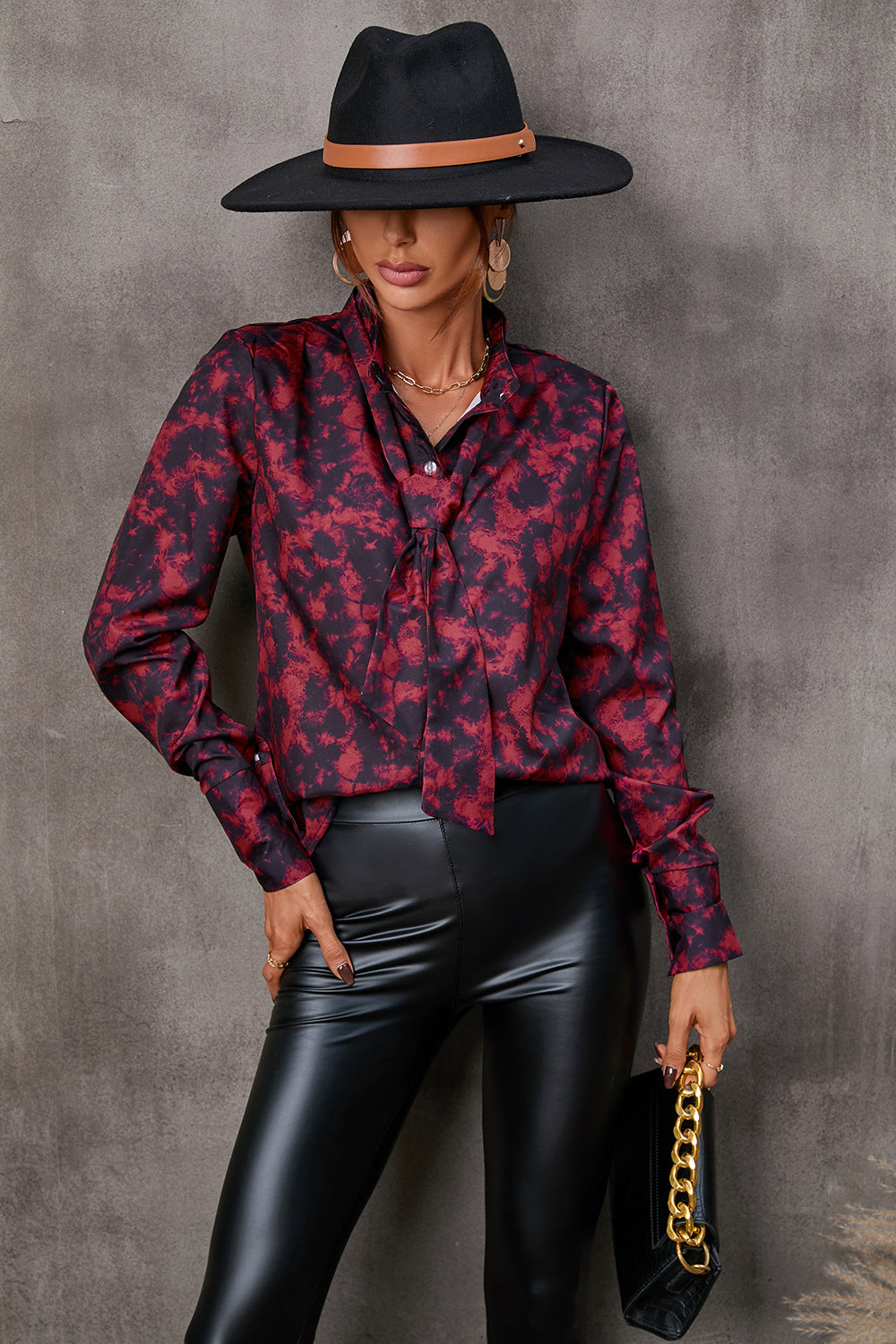 Fall Outfits |  Aesthetic Snake Print Blouse Shirt