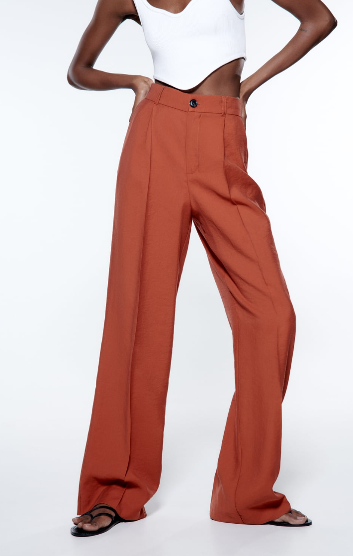 Chic Outfits | Vibrant Hot Pink & Burnt Orange Wide Leg Pants