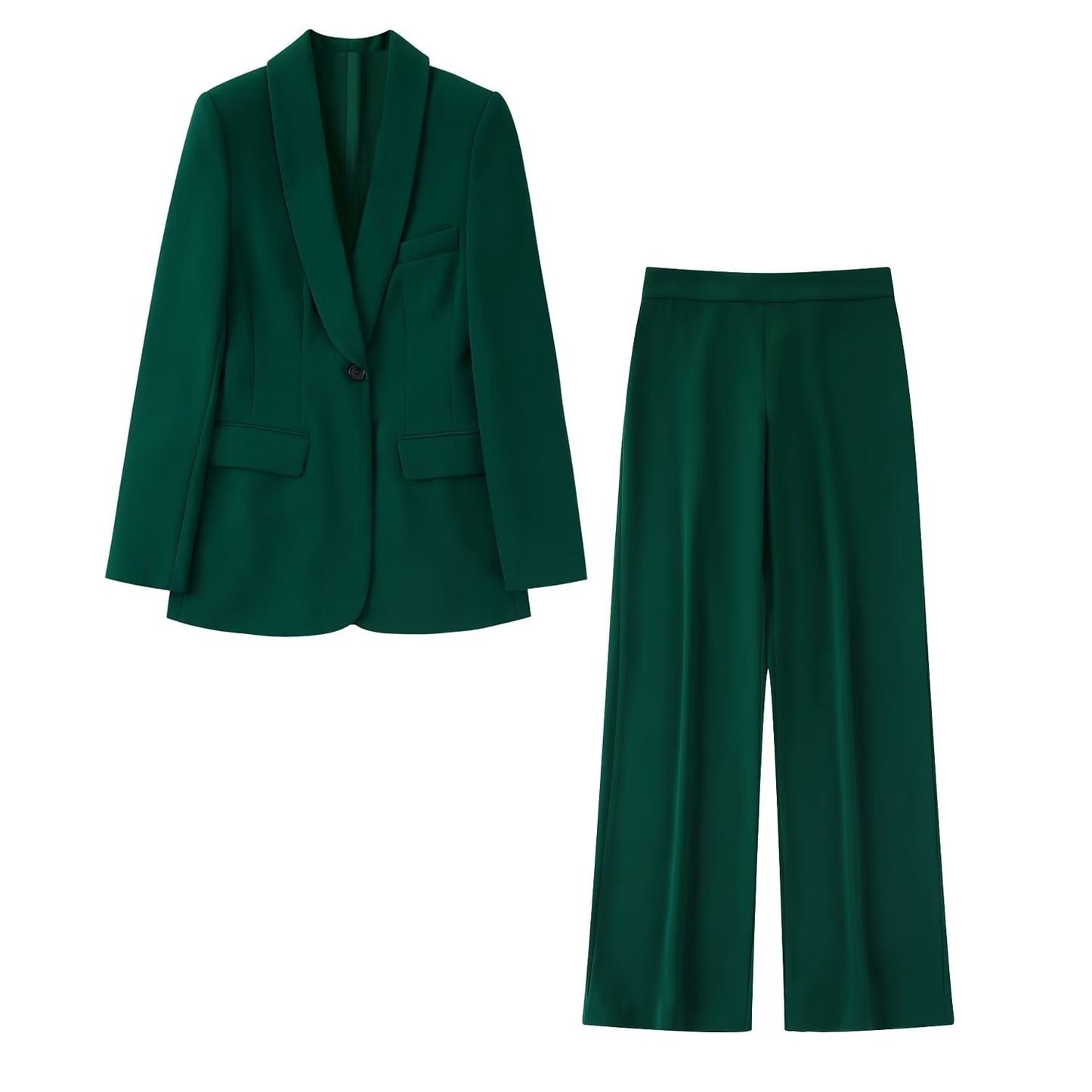 2022 Capsule Wardrobe | Emerald Green Blazer Outfit 2-piece Set