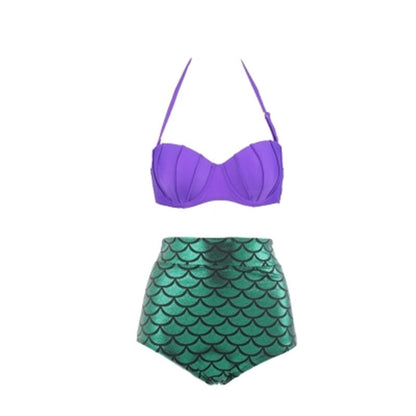 Holographic Resort Outfits | Mermaid Core Aesthetic High Waist Bikini