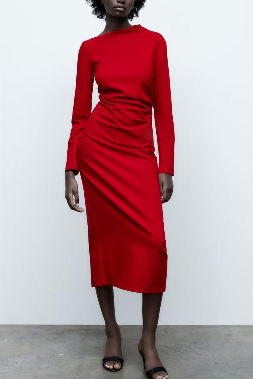 Elegant Dresses | Silk Minimalist Red Dress