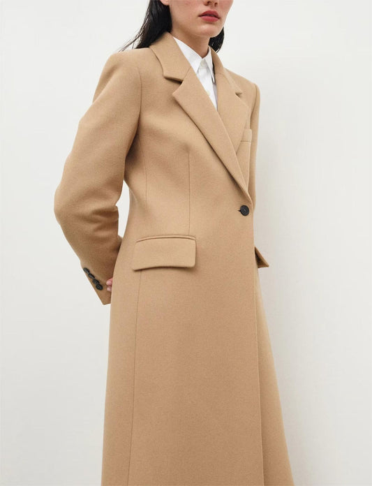 Trench Coat Outfit | Beige Aesthetic One Button Trench Coat