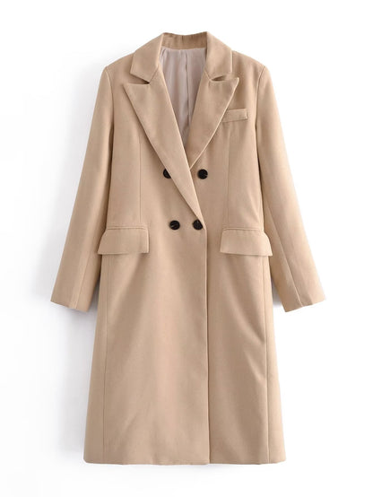 Trench Coat Outfit | 2 Buttons Beige Aesthetic Trench Coat