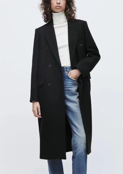 Winter Outfits 2023 | Black Aesthetic Trench Coat Outfit Blazer Long Coat