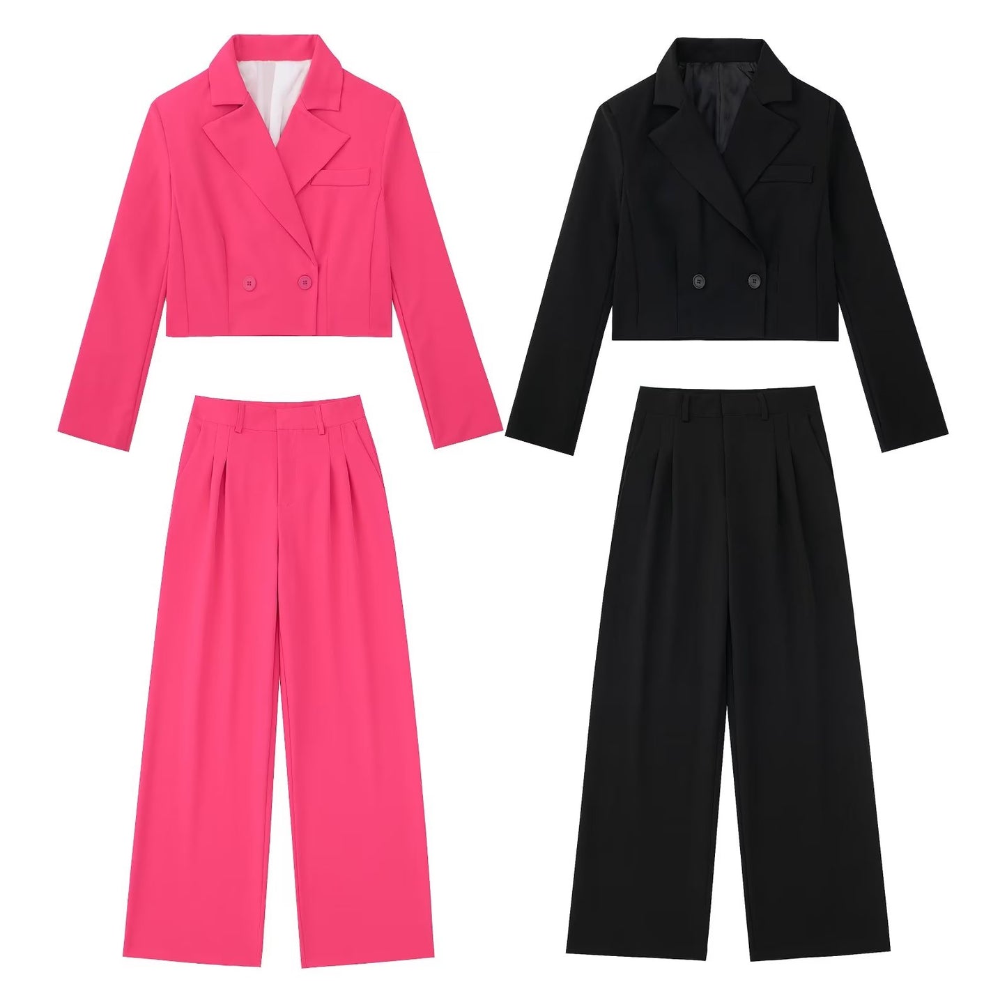 Fall Outfits | Hot Pink Blazer Pants Outfit 2-piece Set