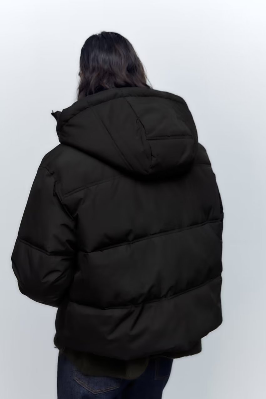 Winter Outfits | Black Aesthetic Hooded Puffer Jacket