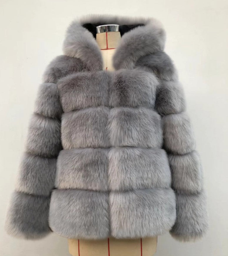 Fur Coat Aesthetic | Hooded Faux Faur Coat ur coat aesthetic fur jacket outfit fur jacket fur coats faux fur coat outfit