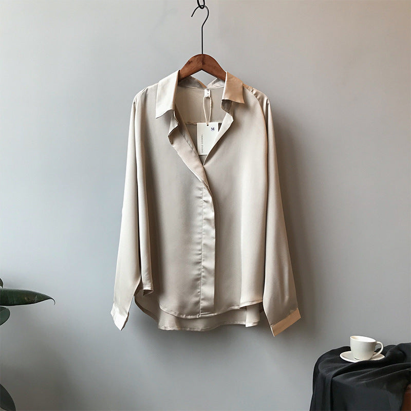 Winter Outfits | Satin Long Sleeve Shirt