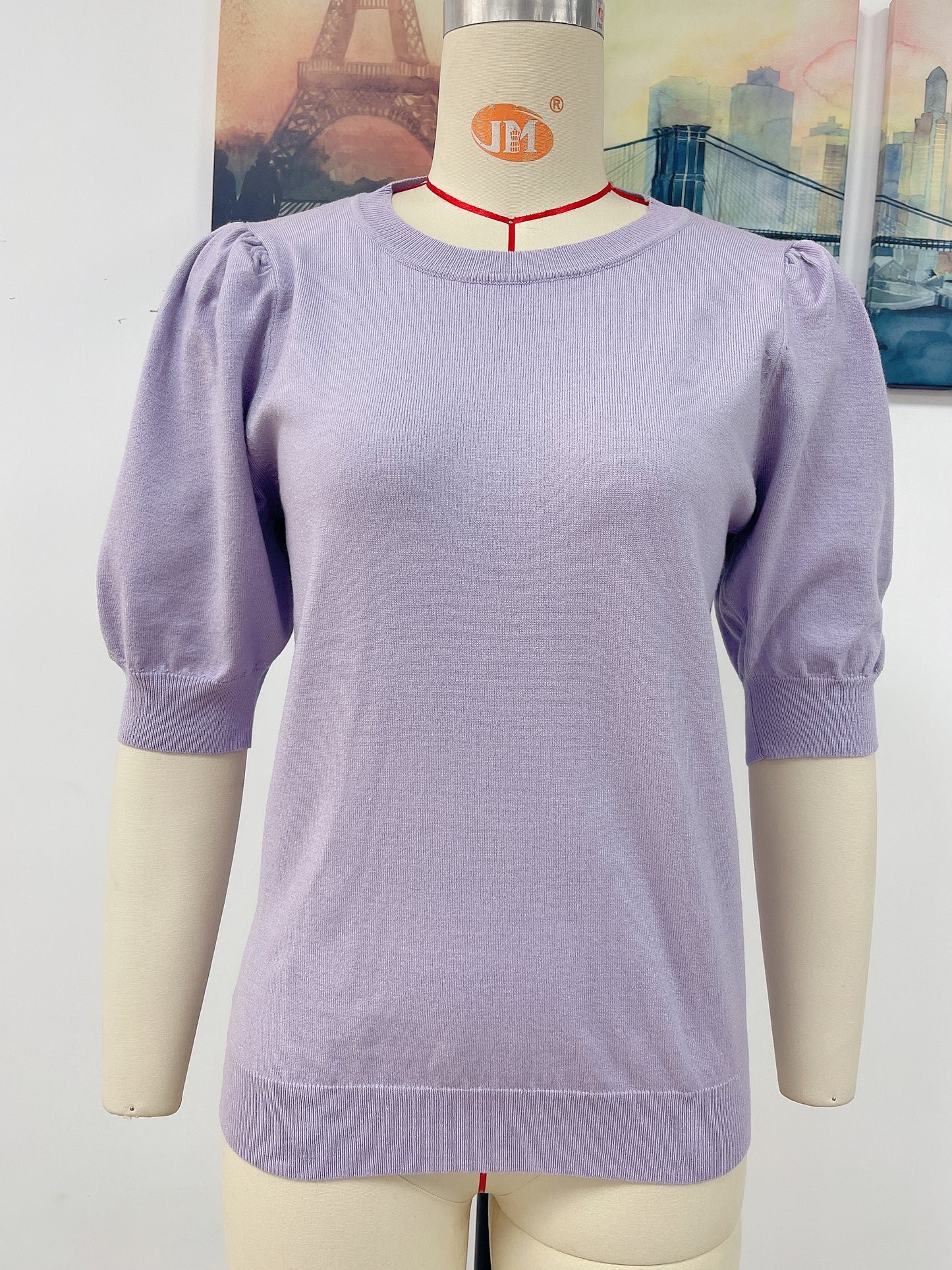 2023 Fashion Trends | Lilac Lavender Viscose Knitted Top