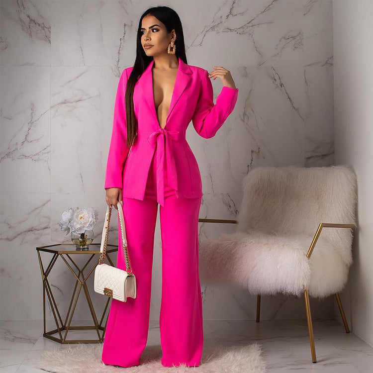 Hot Pink Outfit | Hot Pink Blazer Outfit 2-piece Set