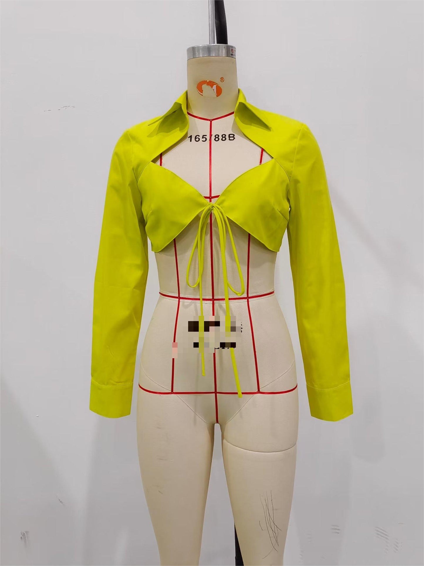 Summer Outfits 2023 | Neon Yellow Long Sleeve Bandeau Crop Top