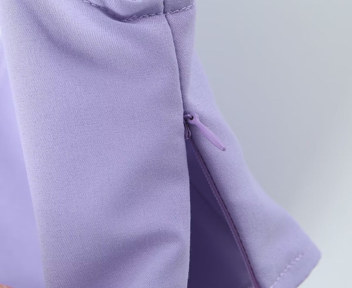 Fashion Trends 2023 | Lilac Lavender Wide Leg Pants Crop Top Outfit 2-piece Set