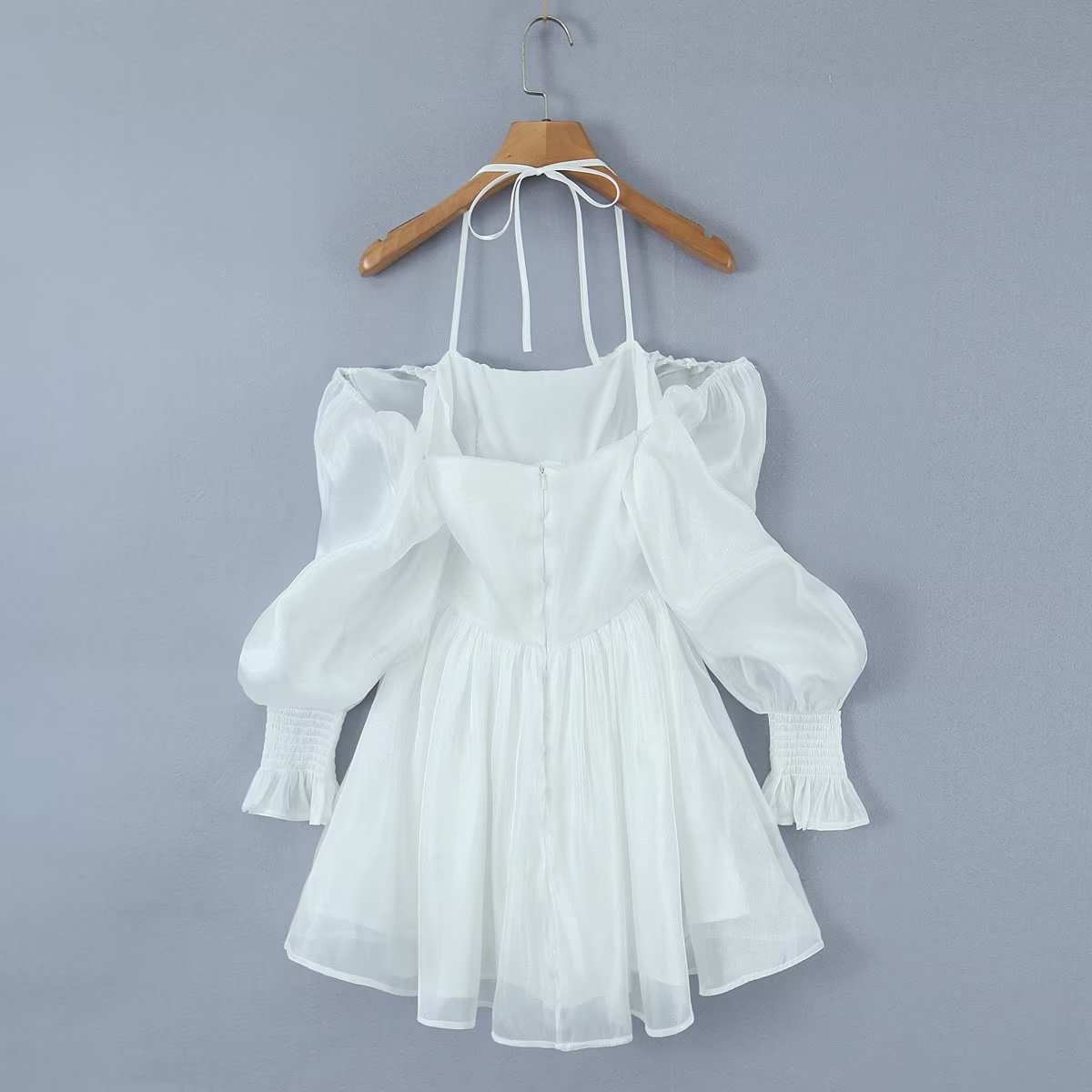 Spring Outfits | Romantic Pleated Tulle Tube Top White Mini Dress