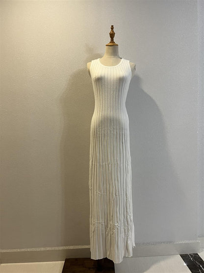Elegant Dresses 2023 | Elegant White Knitted Maxi Summer Dress