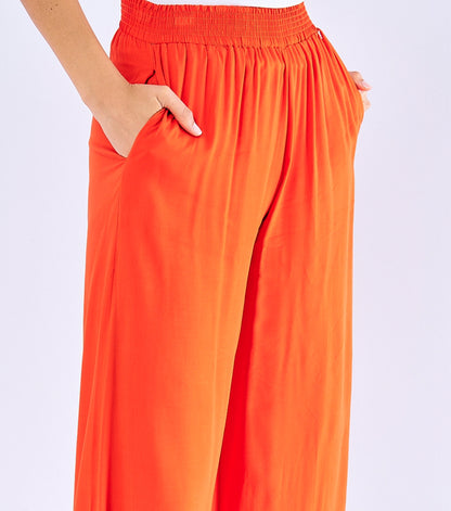 Summer Outfits | Hot Pink Cotton Wide Leg Pants