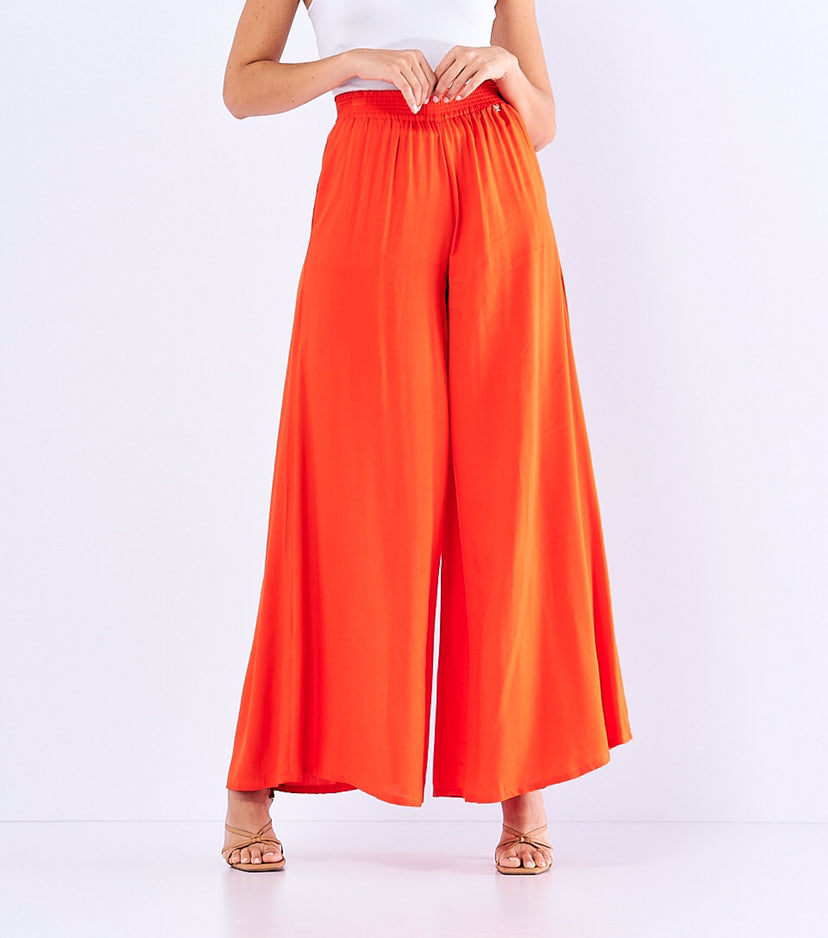 Summer Outfits | Hot Pink Cotton Wide Leg Pants