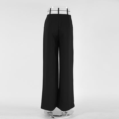 Summer Outfits | White Contrast Black Wide Leg Pants