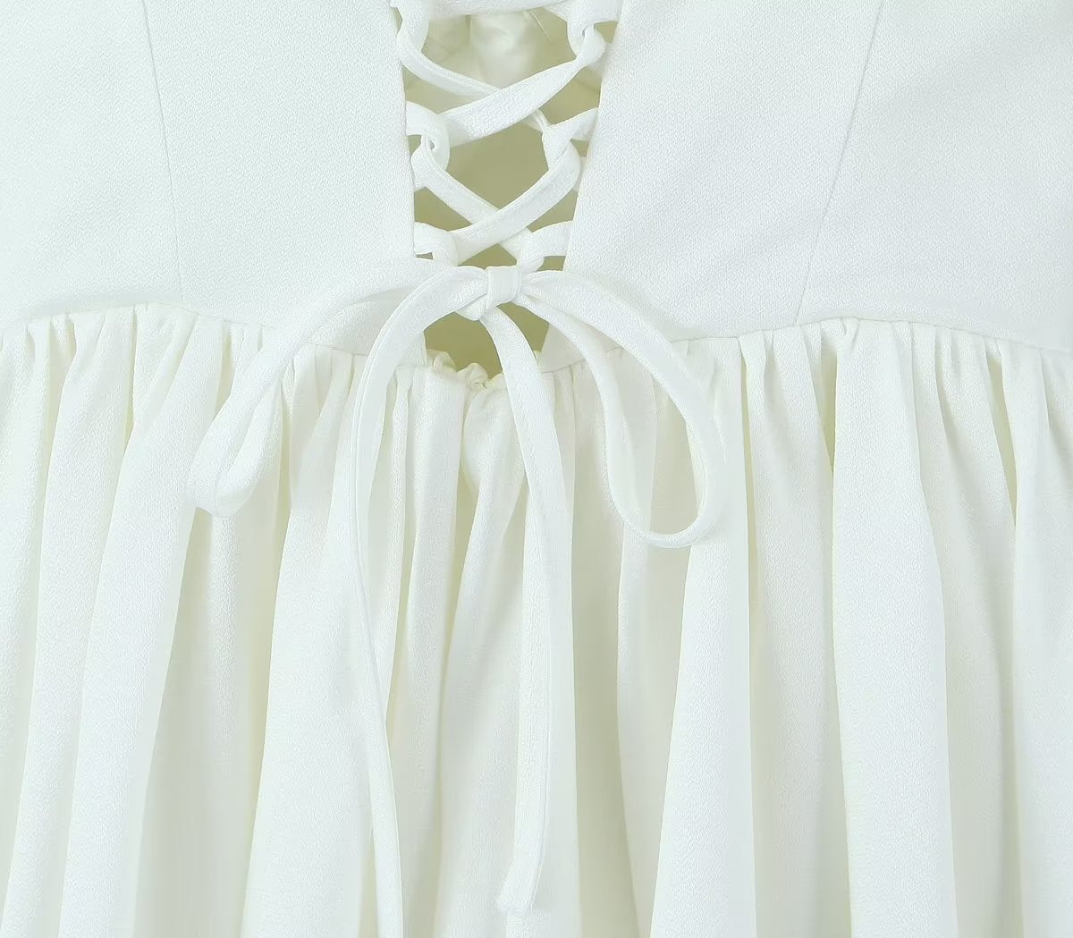 Summer Outfits | Bride Effect Ruffles White Mini Dress