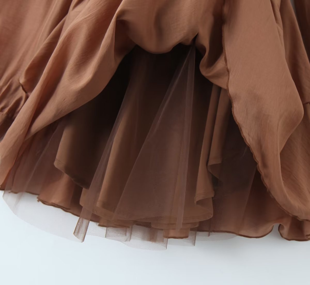 2023 Fashion Trends | Black Floral Brown Aesthetic Ruffles Mini Dress